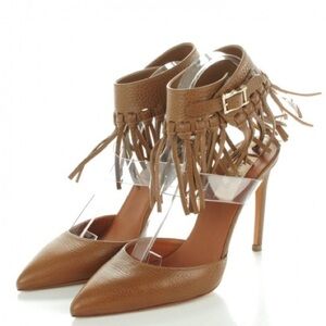 Valentino Garavani Brown Fringe Heels